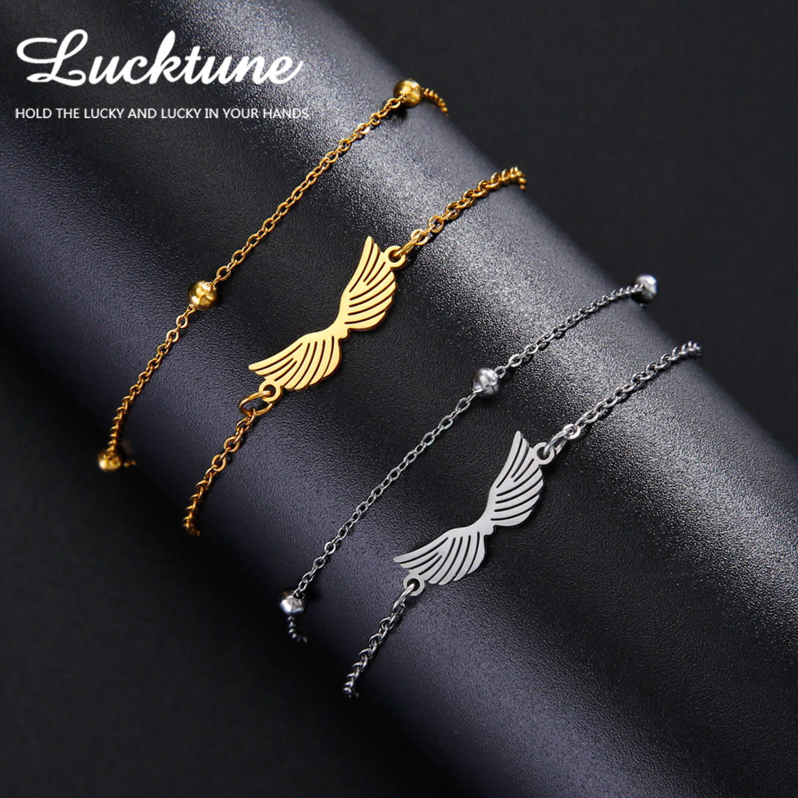 Women Fashion Trend 2025 - Lucktune Angel Wing Pendant Bracelet for