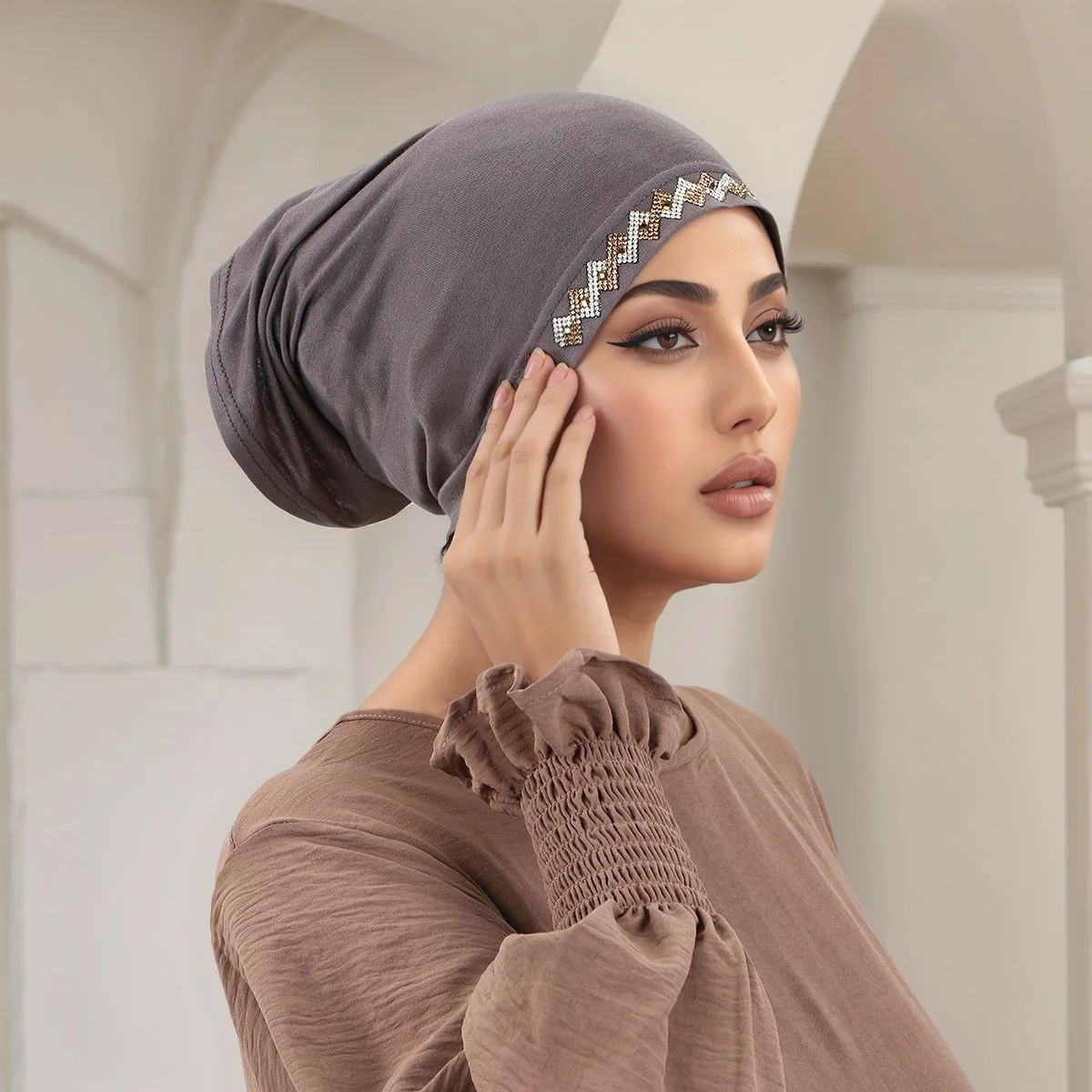 Women Fashion Wear - Muslim Head Cover Hat Elastic Hijab