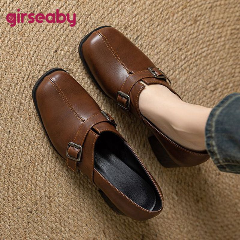 Women Fashion Designer - Girseaby Vintage Women Pumps Square Toe