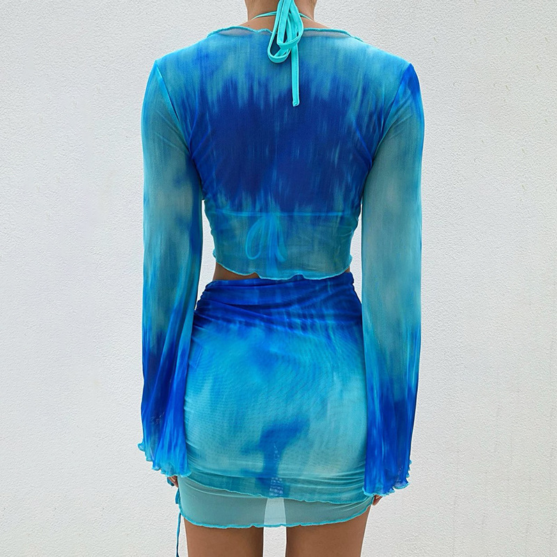 Nsangu Sexy Two Piece Set Blue - Tie Dye Two Piece のレビューと価格