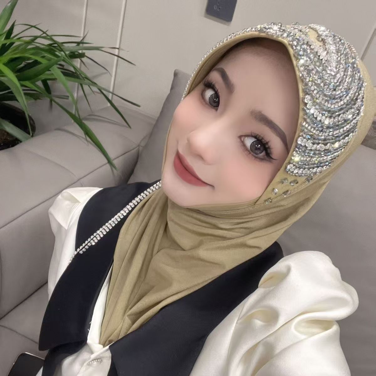 Luxury Hat Hijab Pink Scarf wi - Women Fashion Brand のレビューと価格
