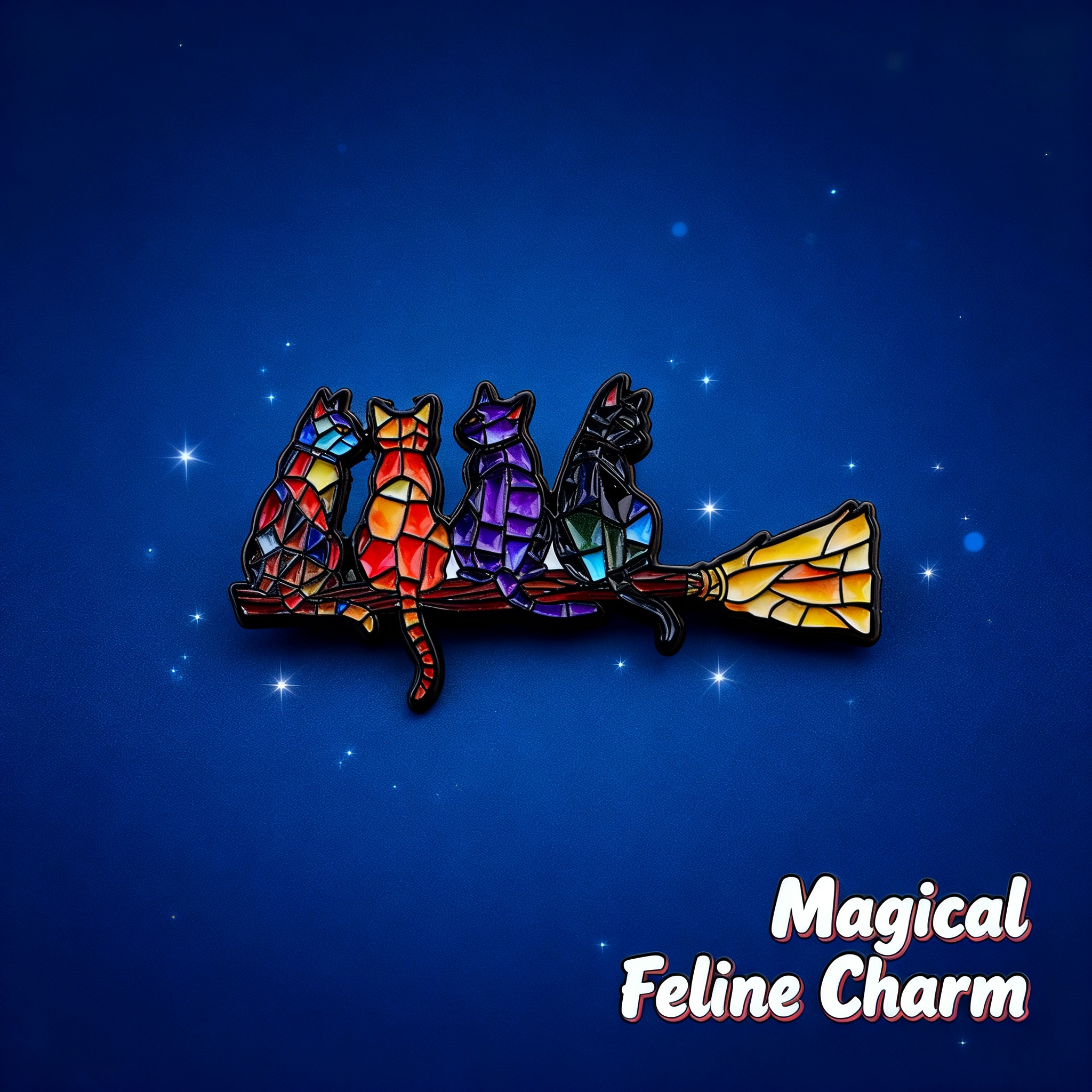 Colorful Cat Enamel Pin Witch  - Women Fashion Japan のレビューと価格