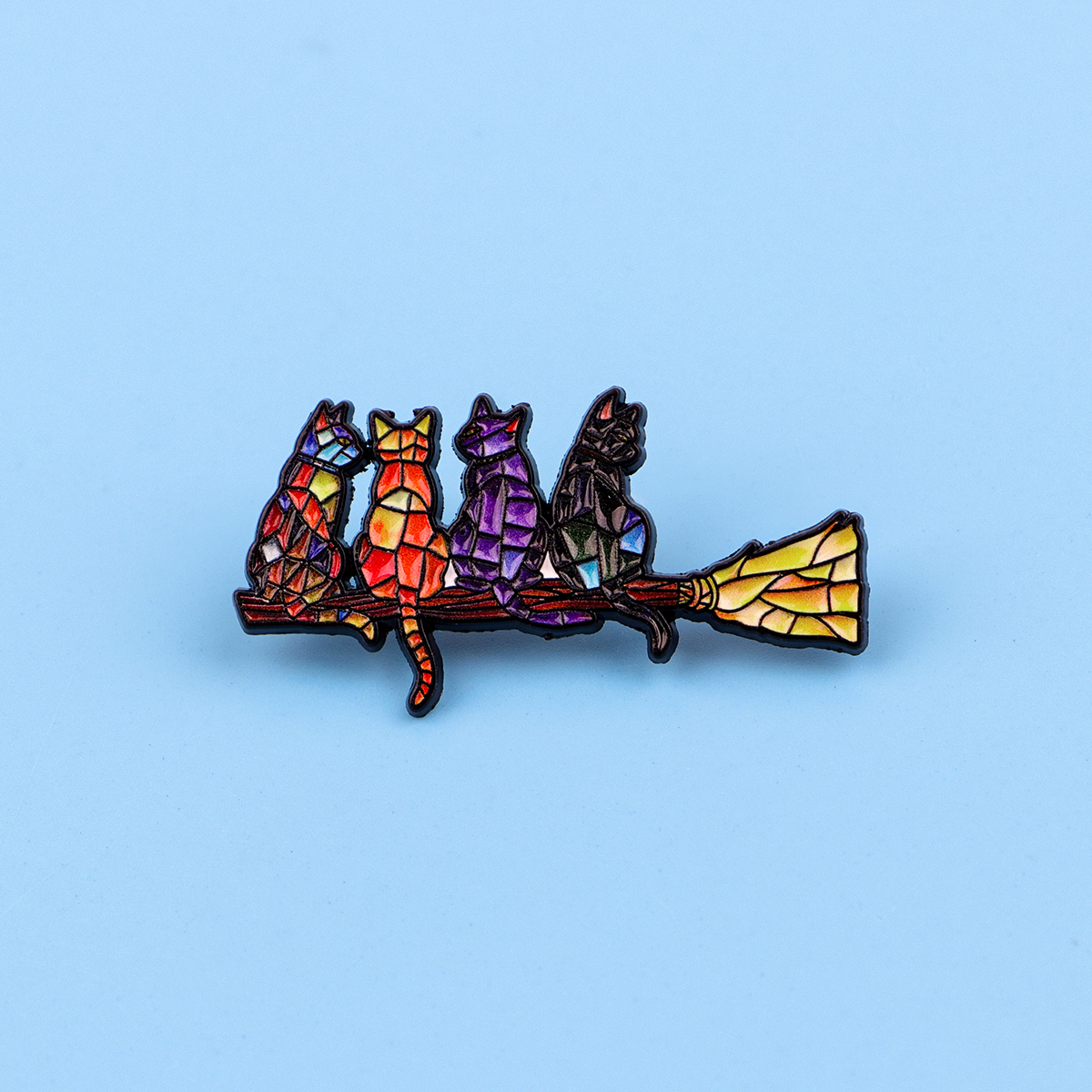 Colorful Cat Enamel Pin Witch  - Women Fashion Japan のレビューと価格