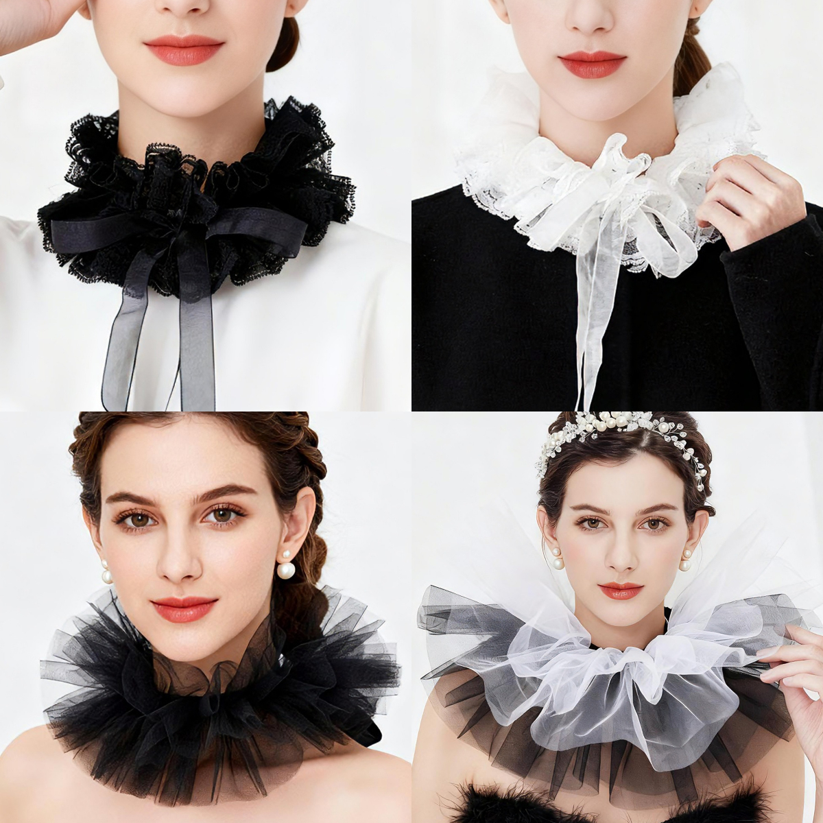 Fashion Tulle Ruffle Collar Fo - Women'S Fashion Victorian のレビューと価格