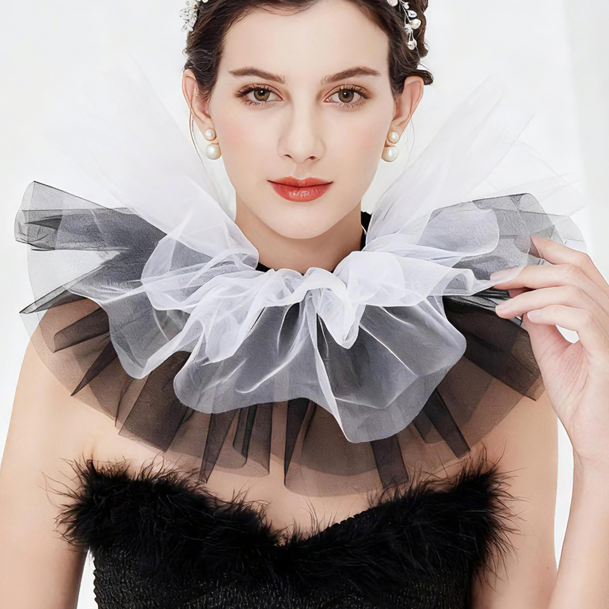Fashion Tulle Ruffle Collar Fo - Women'S Fashion Victorian のレビューと価格