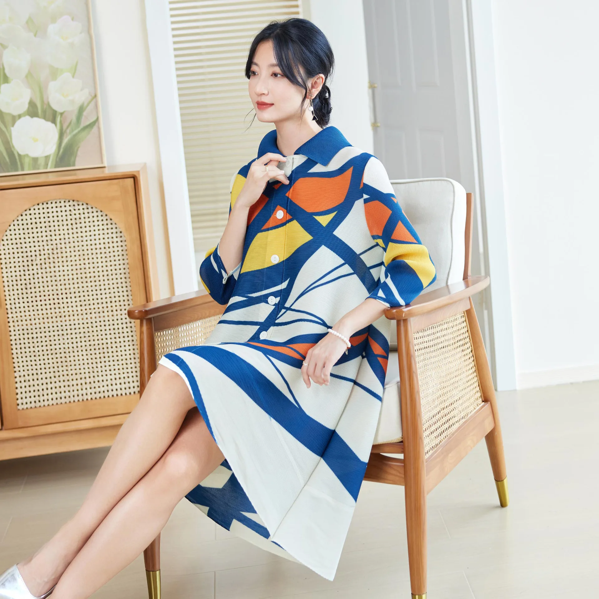 miyake style pleated dress for - Longline Cardigan Knit のレビューと価格