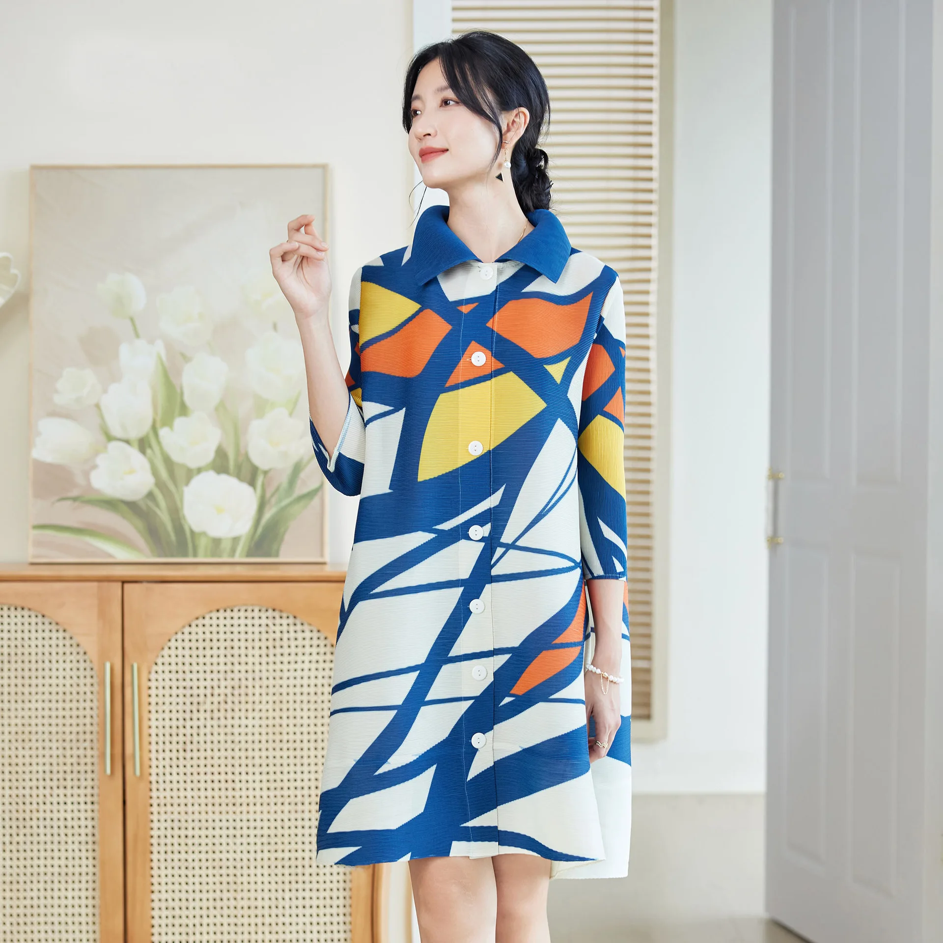 miyake style pleated dress for - Longline Cardigan Knit のレビューと価格