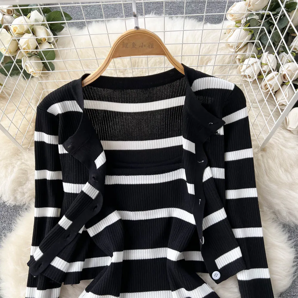 Korean Sweet Hit Color Patchwo - Longline Cardigan Knit のレビューと価格