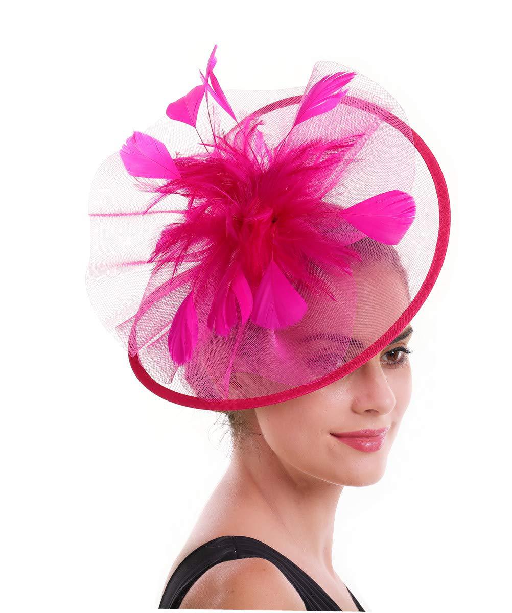 Women Feather Fascinator Hat M - Women'S Fashion Kentucky Derby のレビューと価格