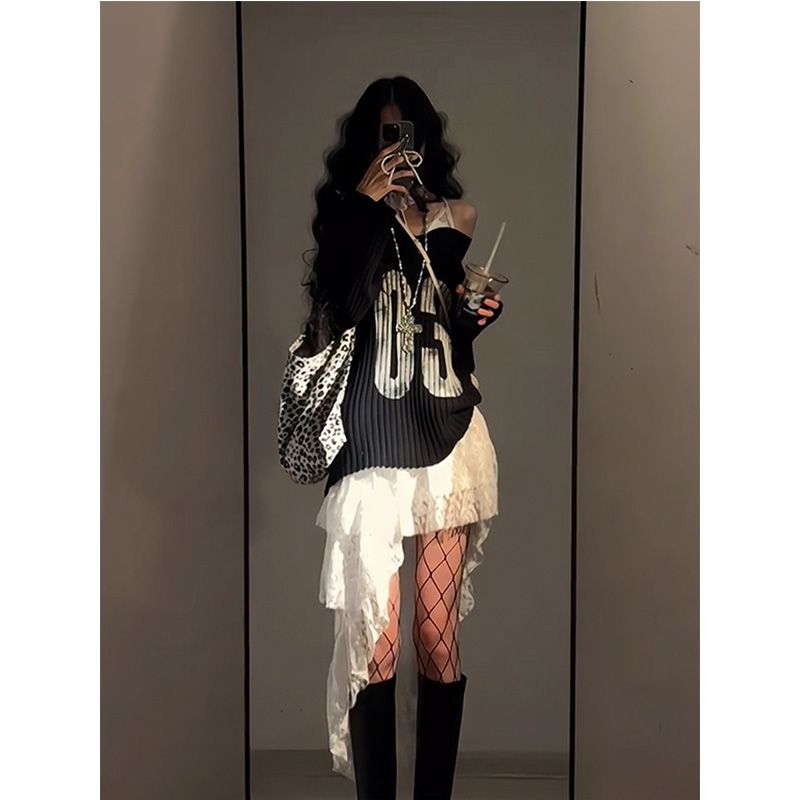Black Pullover Sweet Subcultur - Women Fashion Japan のレビューと価格