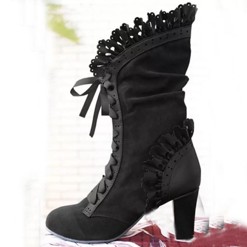 Winter Lace Up Ladies High Hee - Women'S Fashion Victorian のレビューと価格
