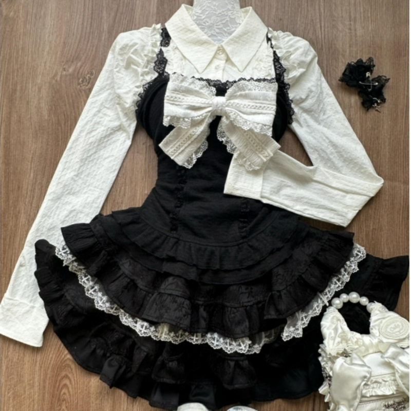 Y2k Aesthetic Lolita Style 3 P - Women Fashion Japan のレビューと価格