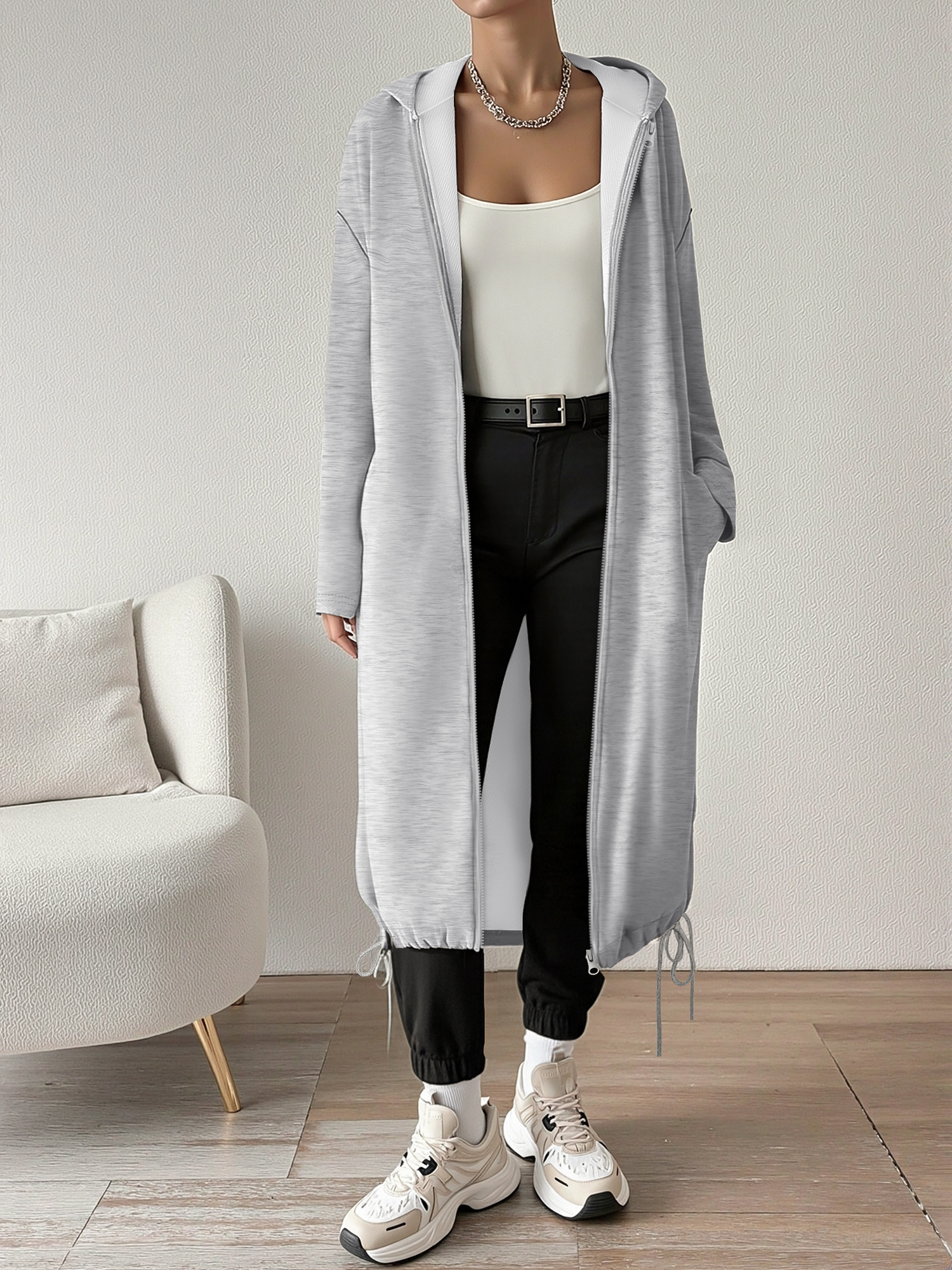 2026 New Longline Hooded Sweat - Longline Cardigan Knit のレビューと価格