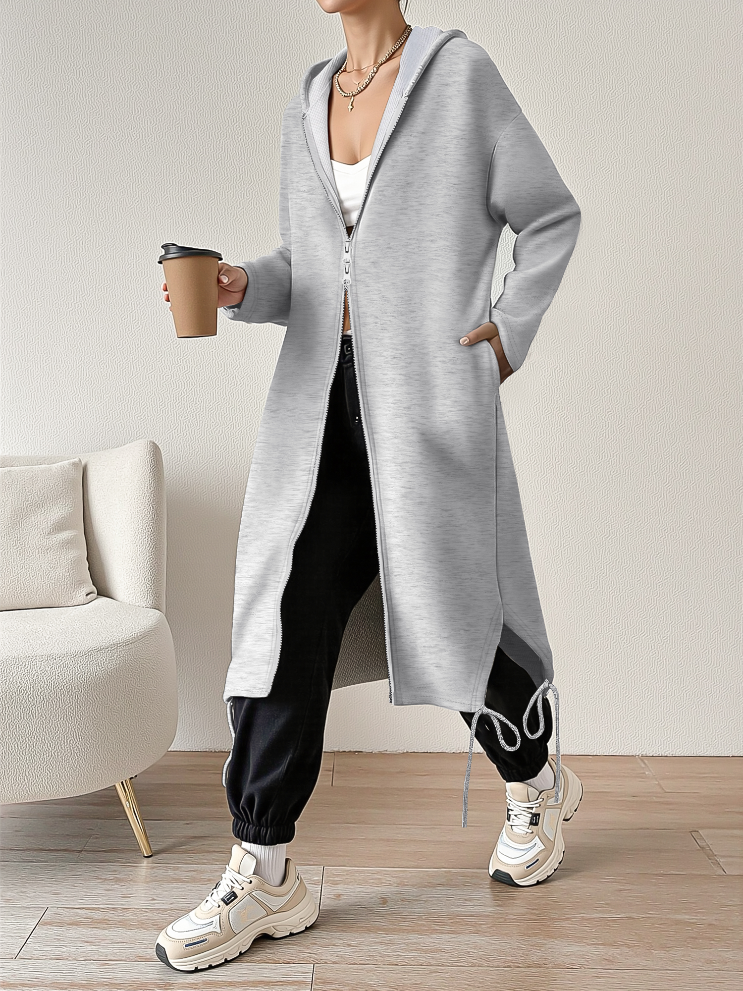 2026 New Longline Hooded Sweat - Longline Cardigan Knit のレビューと価格