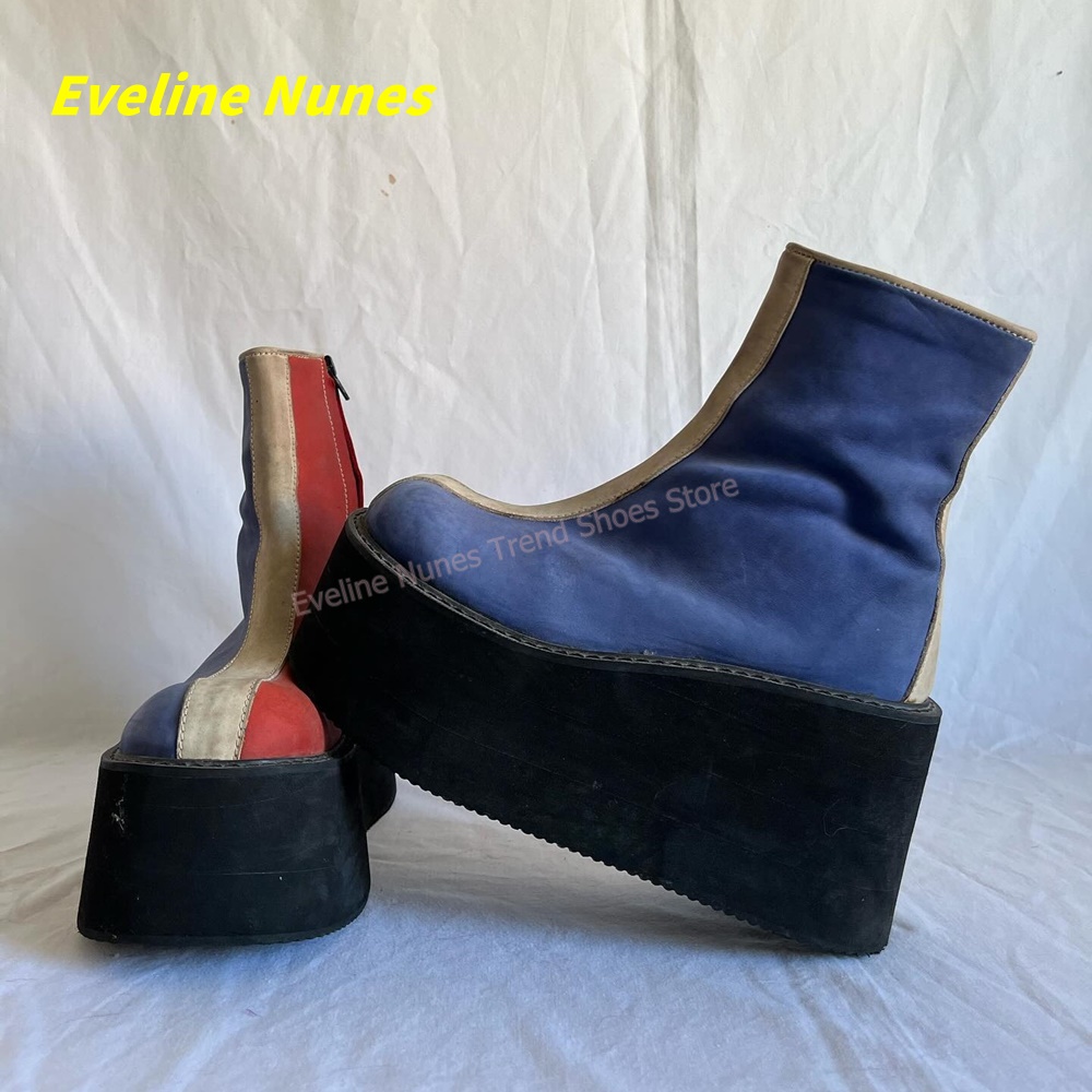 Y2K Red Blue Platform Ankle Bo - Women'S Fashion Trends のレビューと価格