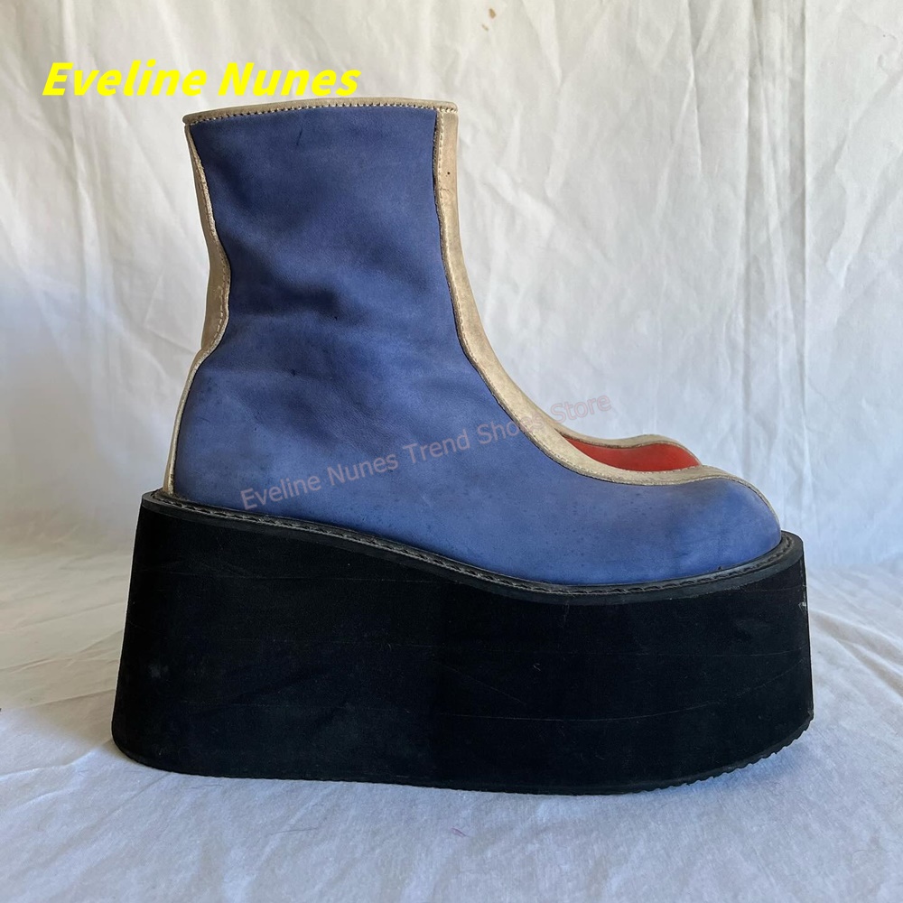 Y2K Red Blue Platform Ankle Bo - Women'S Fashion Trends のレビューと価格