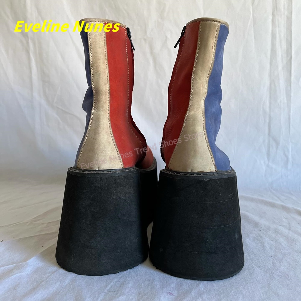 Y2K Red Blue Platform Ankle Bo - Women'S Fashion Trends のレビューと価格