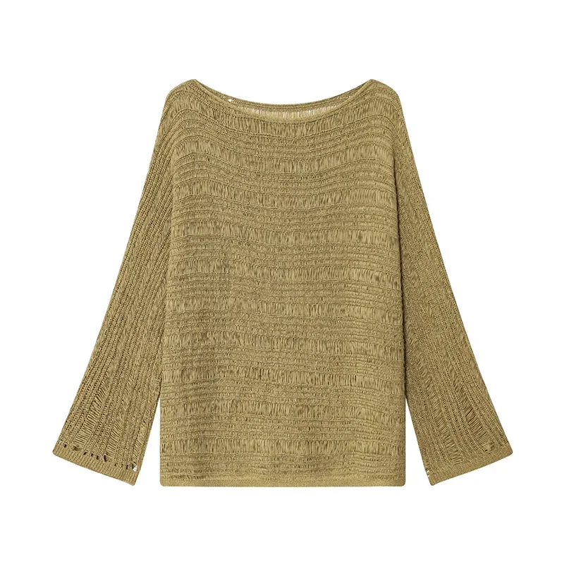 Vintage Boat Neck Knit Sweater - Women Top Fashion のレビューと価格