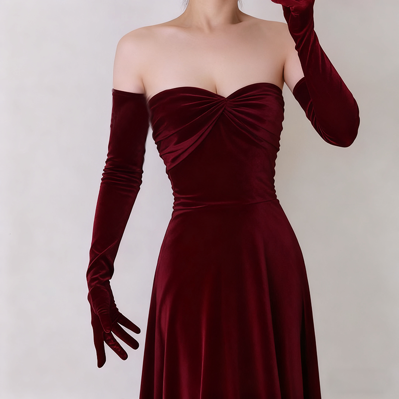 Women 65cm/53cm Velvet Long Gl - Women'S Fashion In The 1920S のレビューと価格