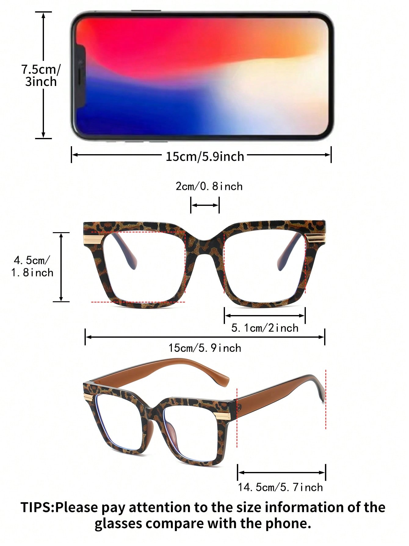 Women's Leopard Print Square P - Women'S Fashion Glasses Non Prescription のレビューと価格