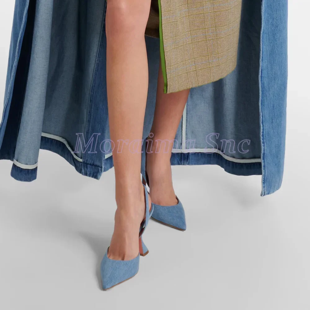 Denim Pointed Toe Sandals Wine - Women'S Fashion Summer 2025 のレビューと価格