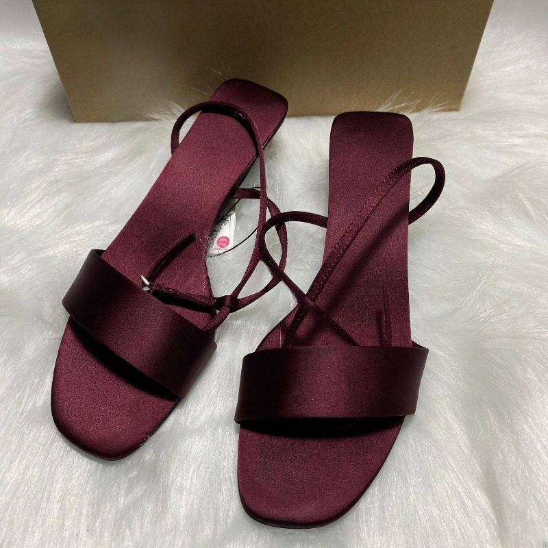 Luxury Satin Ankle Strap Low H - Women Fashion Brand のレビューと価格