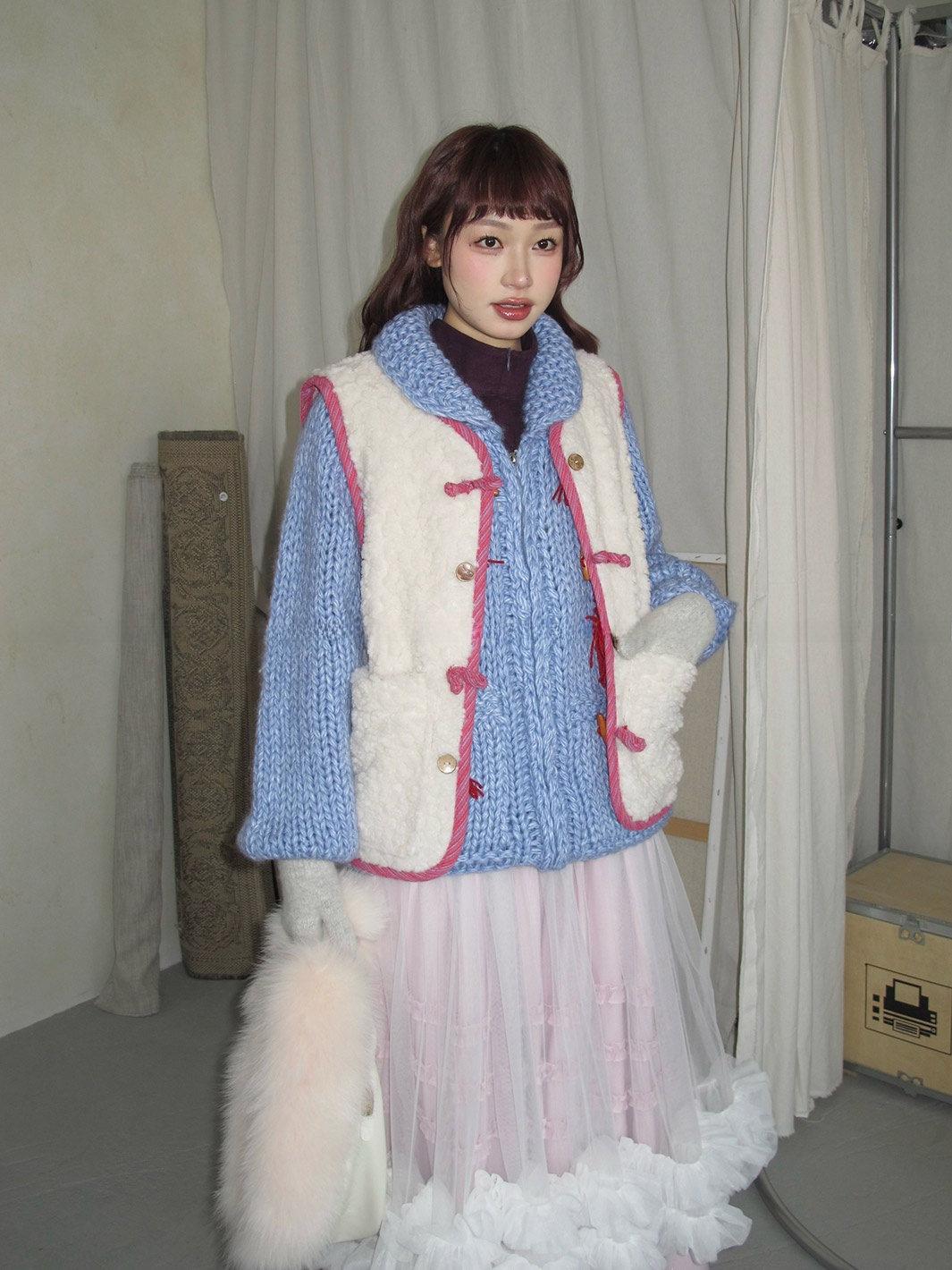 Korean Style Lazy Feel Handmad - Longline Cardigan Knit のレビューと価格