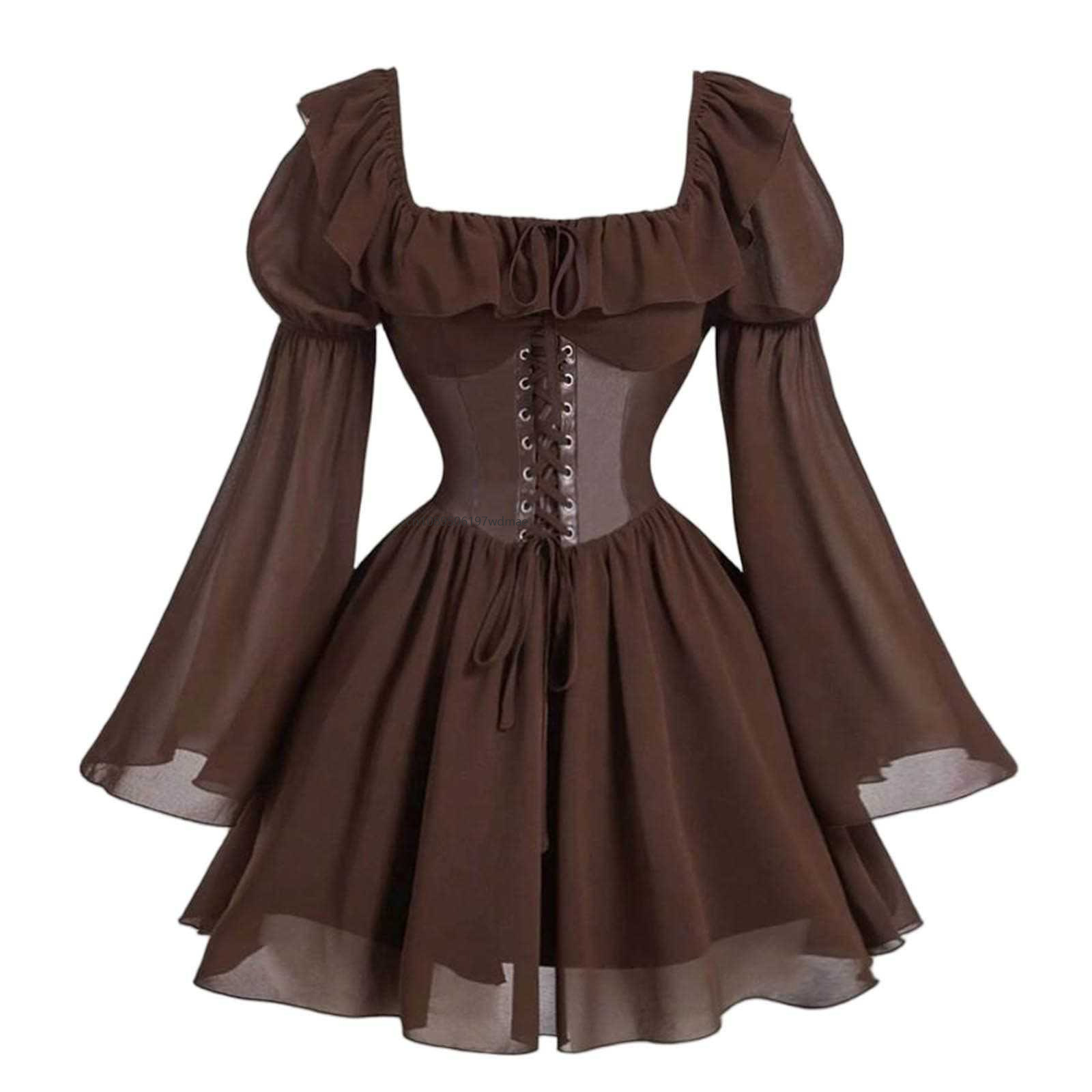 Renaissance Medieval Long Slee - Women'S Fashion Victorian のレビューと価格