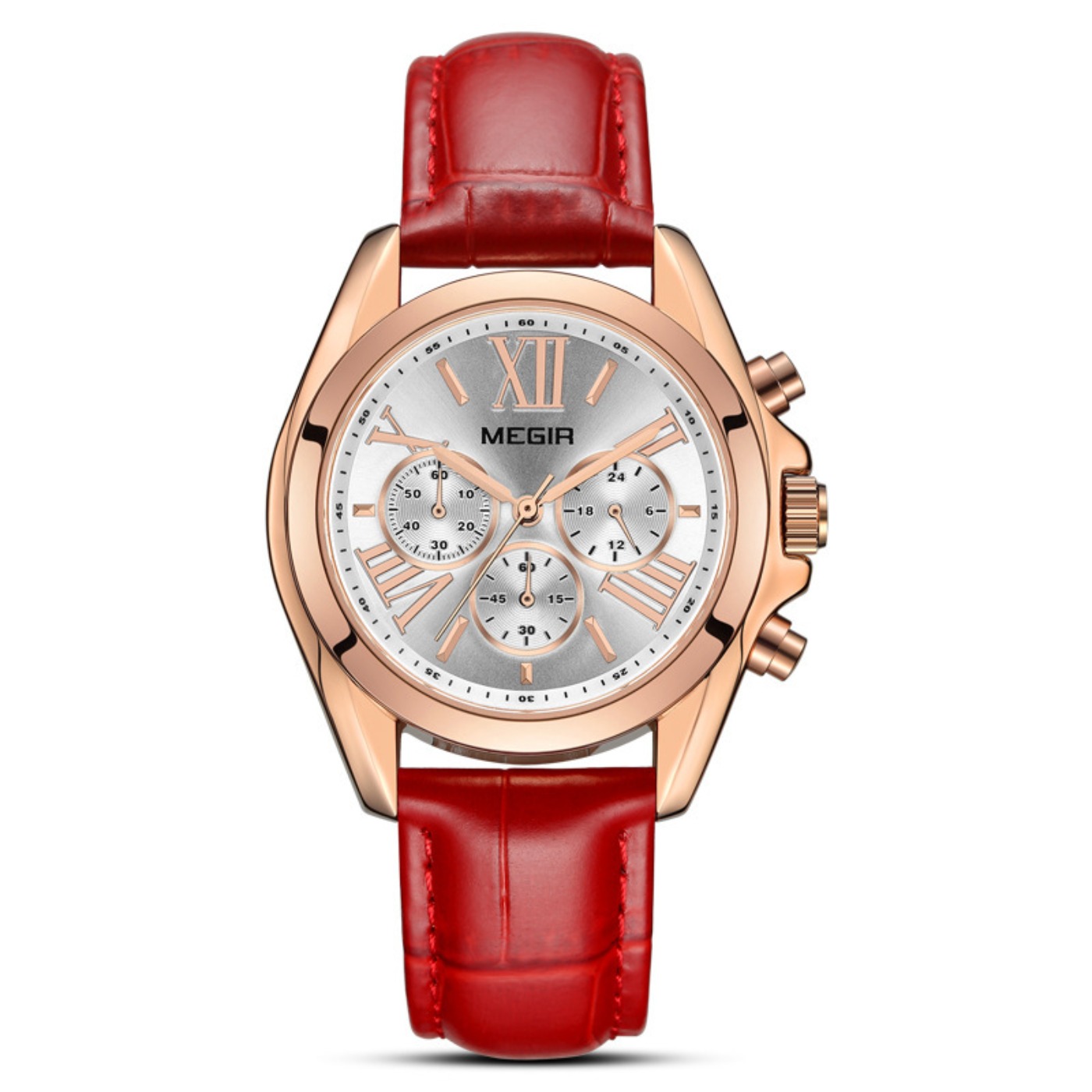 MEGIR New Luxury Leather Watch - Women Fashion Brand のレビューと価格
