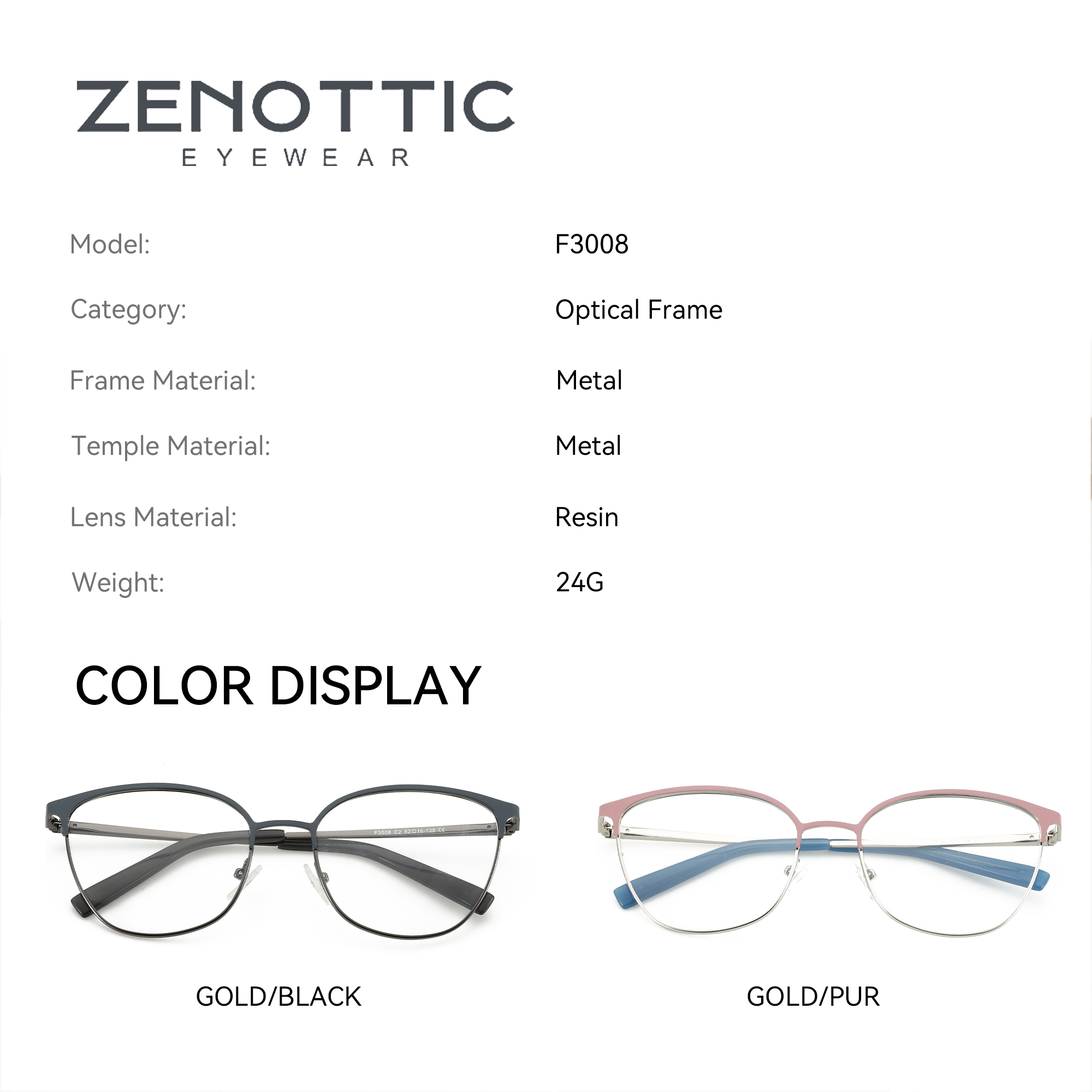 ZENOTTIC Fashion Square Optica - Women'S Fashion Glasses Non Prescription のレビューと価格