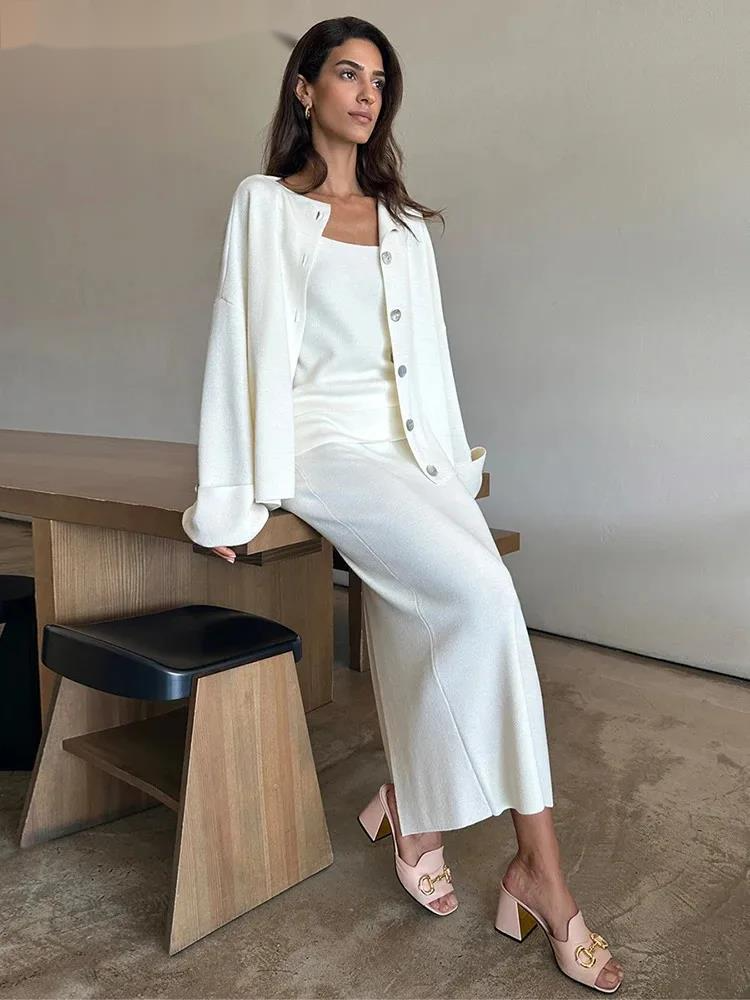 Fashion Pink 3 Piece Set Women - Longline Cardigan Knit のレビューと価格