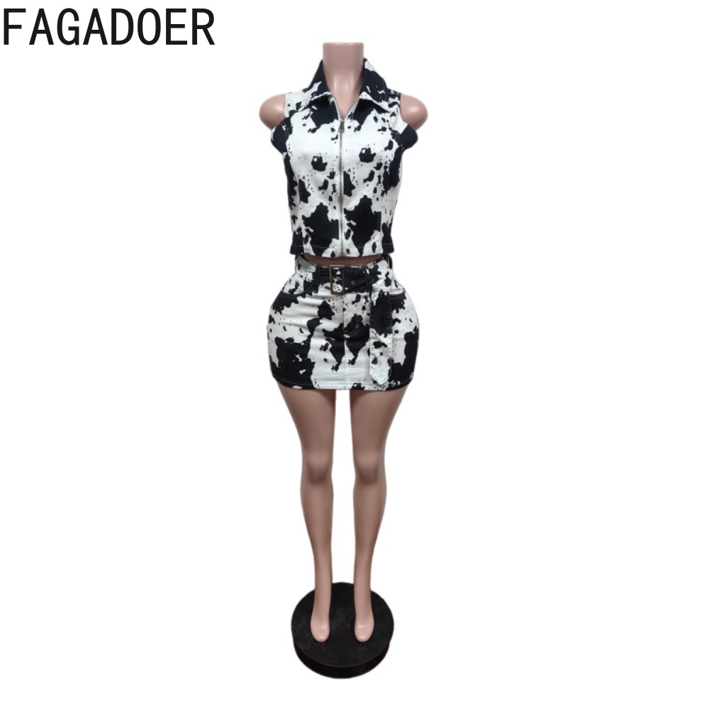 FAGADOER Fashion Cow Print Str - Tie Dye Two Piece のレビューと価格