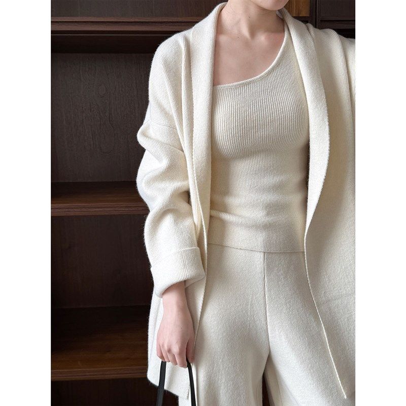 A new French minimalist and hi - Longline Cardigan Knit のレビューと価格