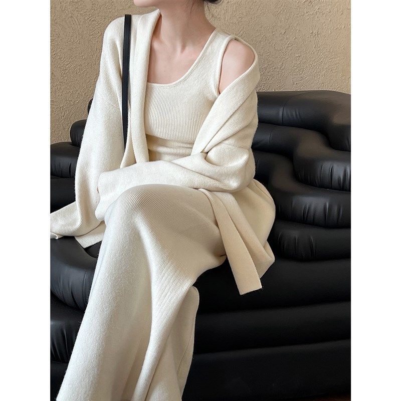 A new French minimalist and hi - Longline Cardigan Knit のレビューと価格