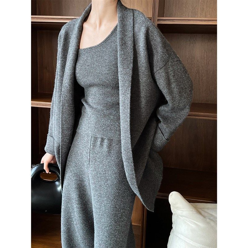 A new French minimalist and hi - Longline Cardigan Knit のレビューと価格