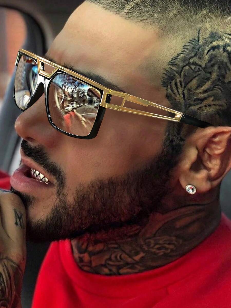 1pc Oversized Square Punk-Styl - Women'S Fashion Glasses Non Prescription のレビューと価格