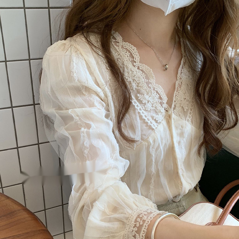 Shirts Women Lace Patchwork Fa - Women'S Fashion Designer Clothes のレビューと価格