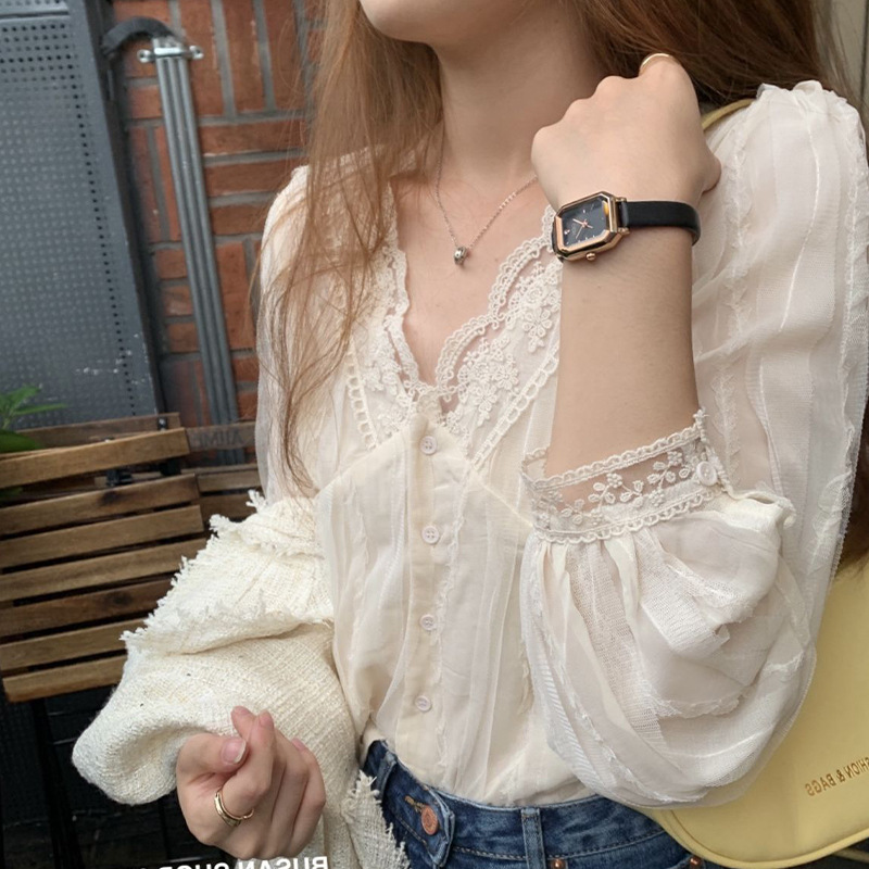 Shirts Women Lace Patchwork Fa - Women'S Fashion Designer Clothes のレビューと価格