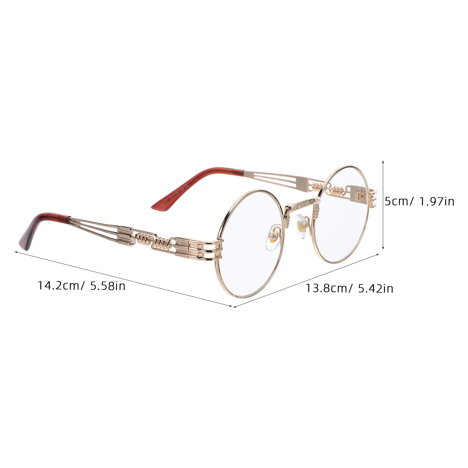 Retro Round Metal Steampunk Ey - Women'S Fashion Glasses Non Prescription のレビューと価格