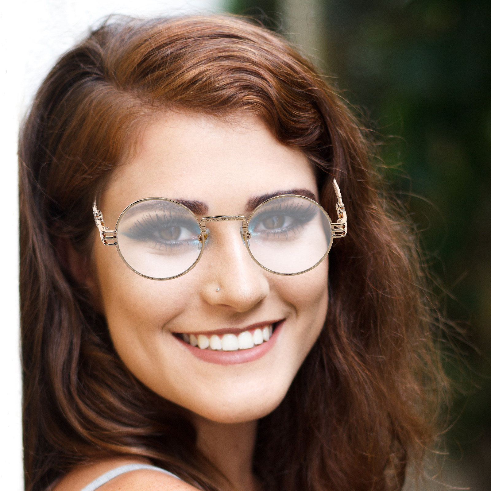 Retro Round Metal Steampunk Ey - Women'S Fashion Glasses Non Prescription のレビューと価格