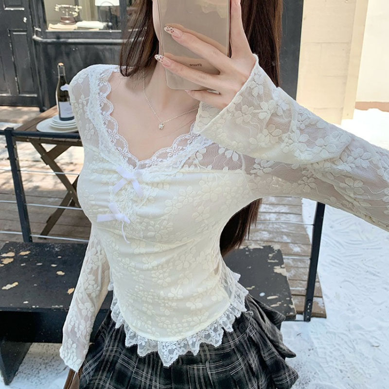 Women Long Sleeved T-shirt V-n - Women Top Fashion のレビューと価格