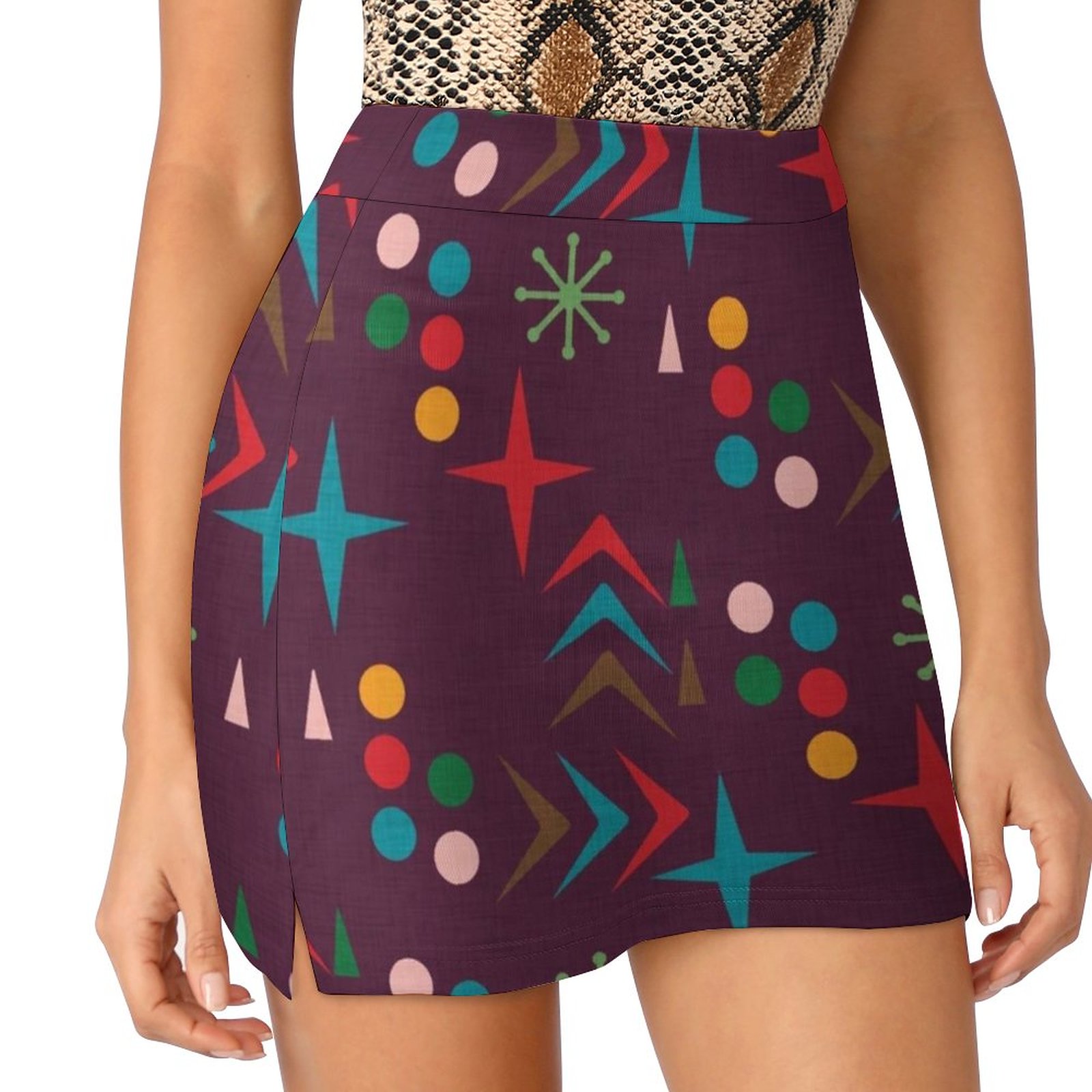 Atomic Pattern Purple Mid Cent - Women'S Fashion In The 60S のレビューと価格