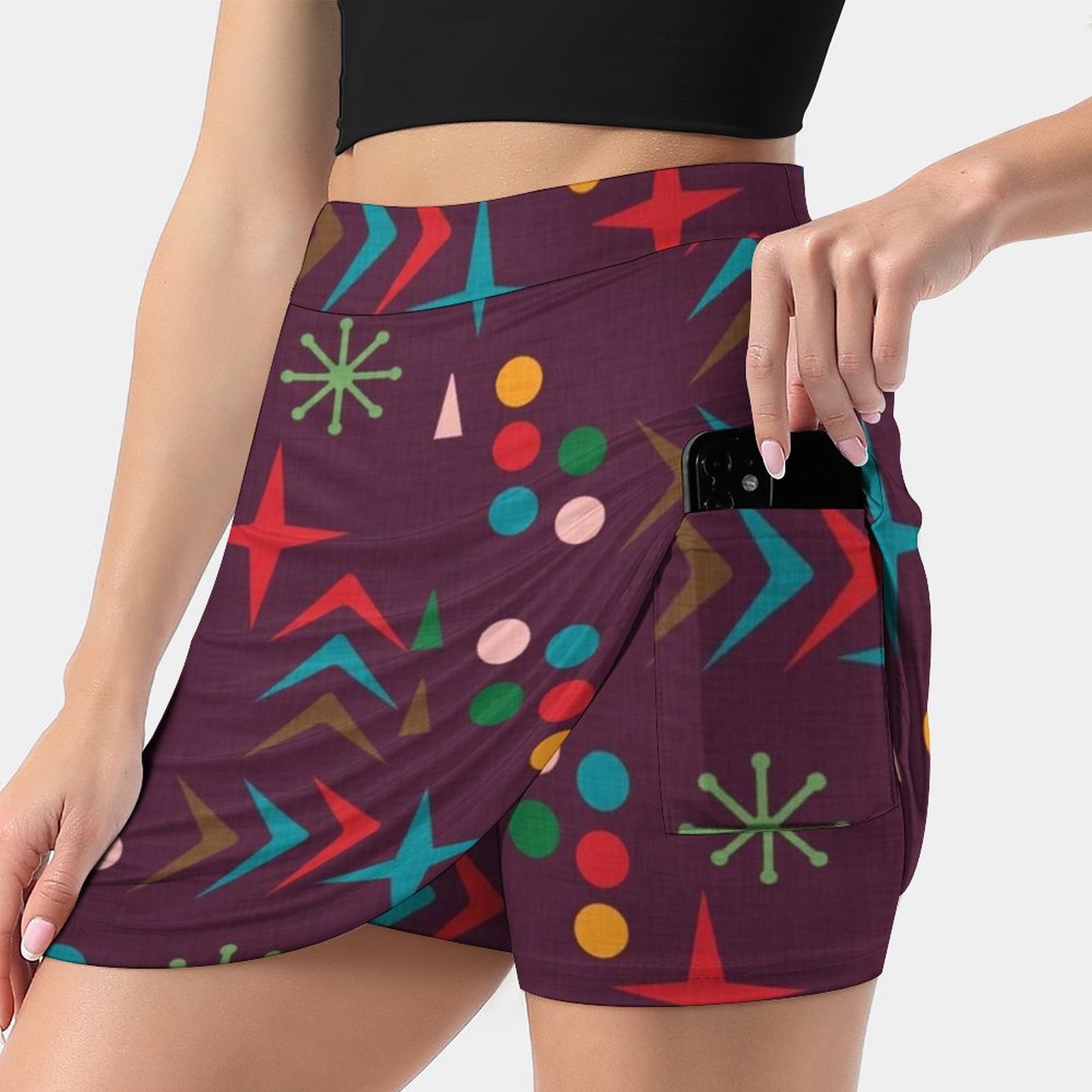 Atomic Pattern Purple Mid Cent - Women'S Fashion In The 60S のレビューと価格