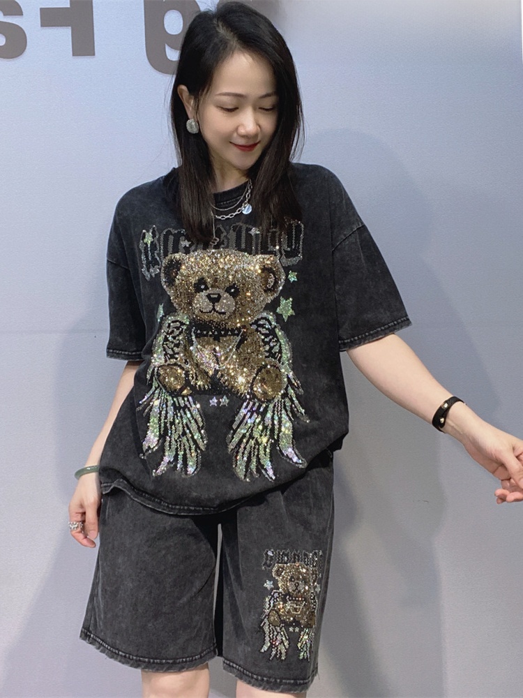 Casual Tie-Dye round Neck Shor - Tie Dye Two Piece のレビューと価格