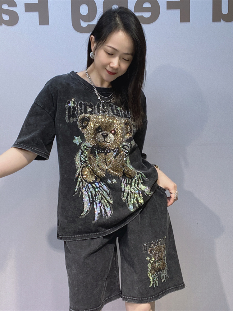 Casual Tie-Dye round Neck Shor - Tie Dye Two Piece のレビューと価格