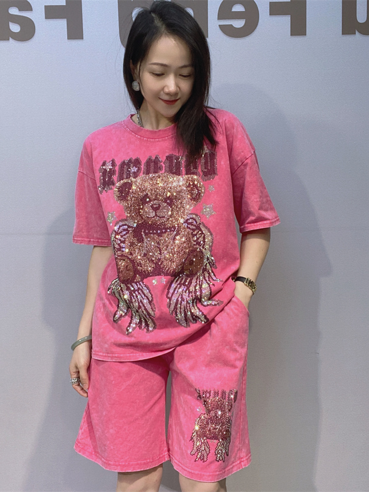 Casual Tie-Dye round Neck Shor - Tie Dye Two Piece のレビューと価格