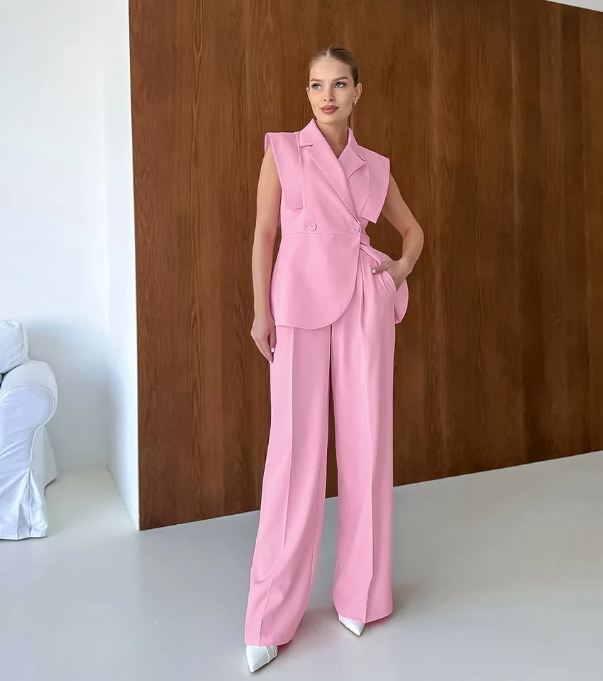 Pink Waistcoat Pants Suit Wome - Women'S Fashion Summer 2025 のレビューと価格