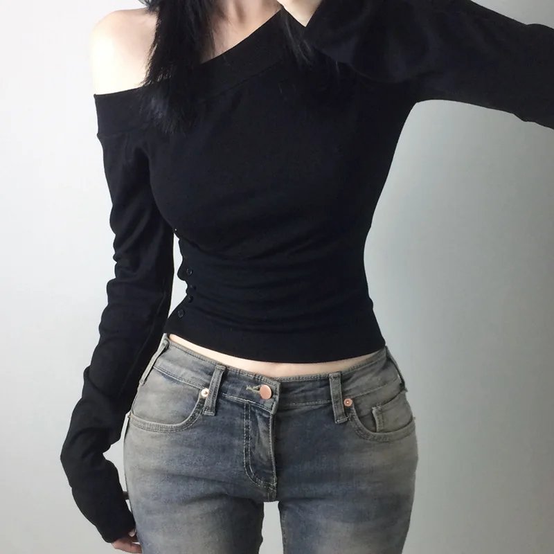 Y2K Vintage Pleated Button T-S - Women Top Fashion のレビューと価格