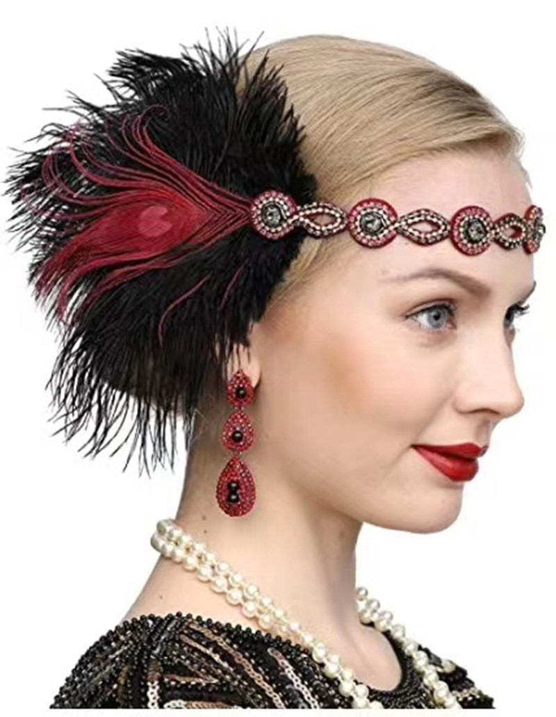 Peacock Feather Elastic Hair B - Women'S Fashion In The 1920S のレビューと価格