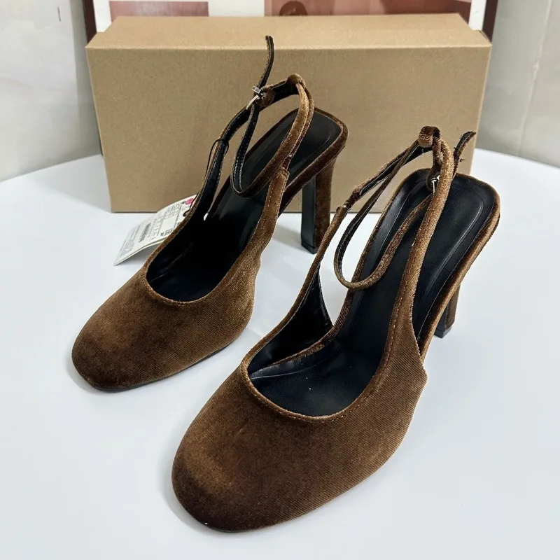 Retro Brown Suede Summer Women - Women Fashion Brand のレビューと価格